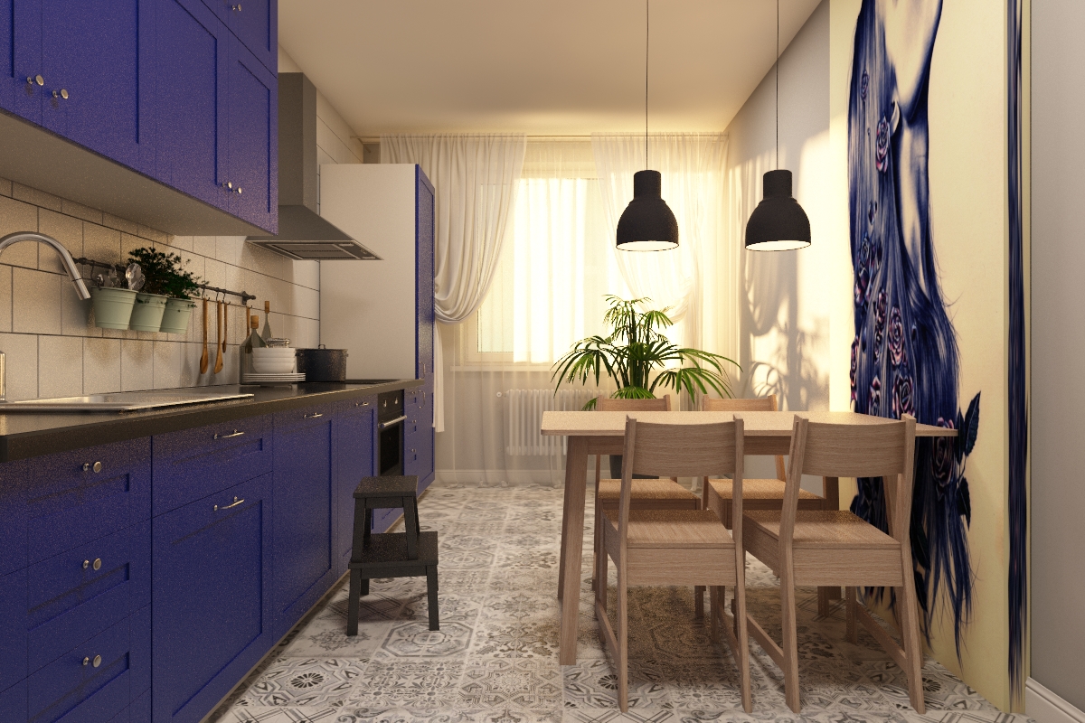 синяя кухня